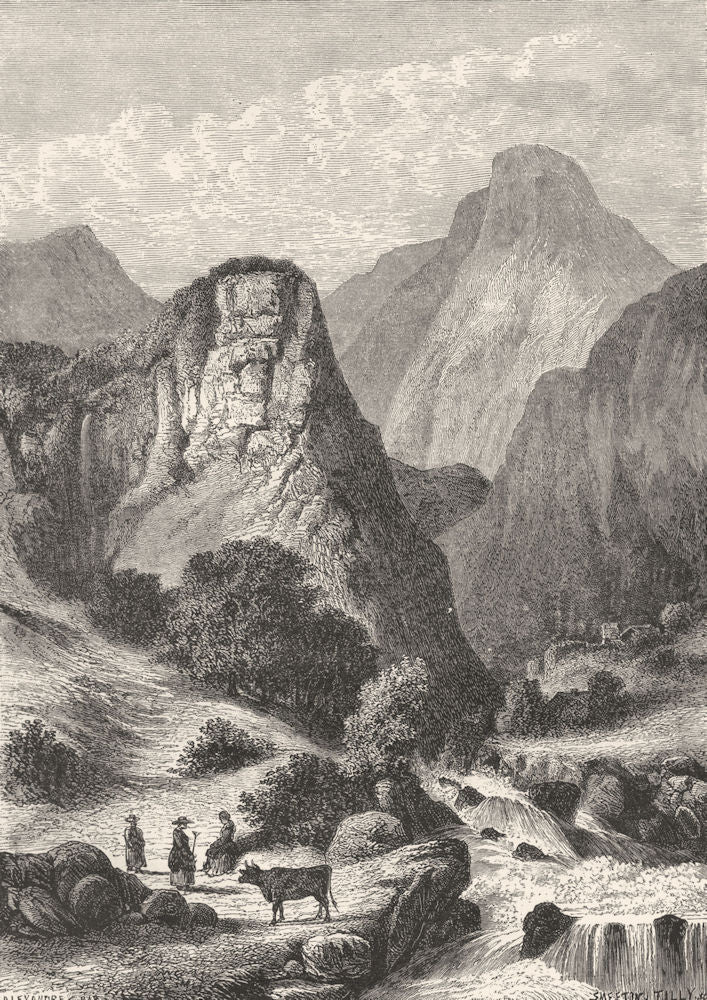 SAVOIE. Alps of Dauphine. View on the river Arc c1878 old antique print